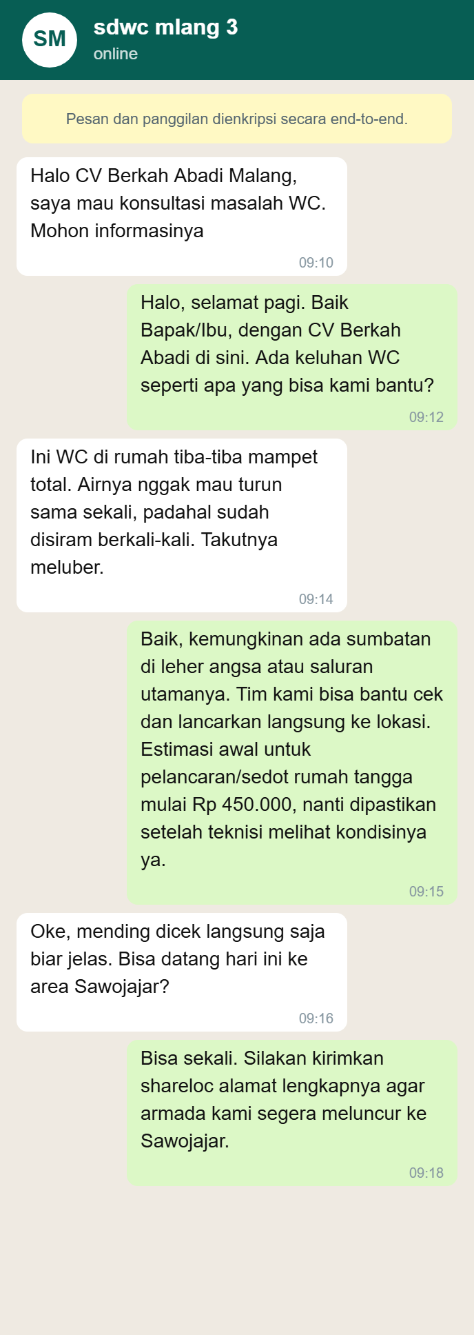 Testimoni WhatsApp 1