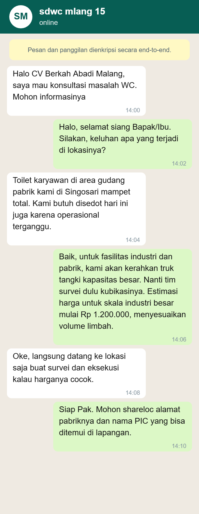 Testimoni WhatsApp 5